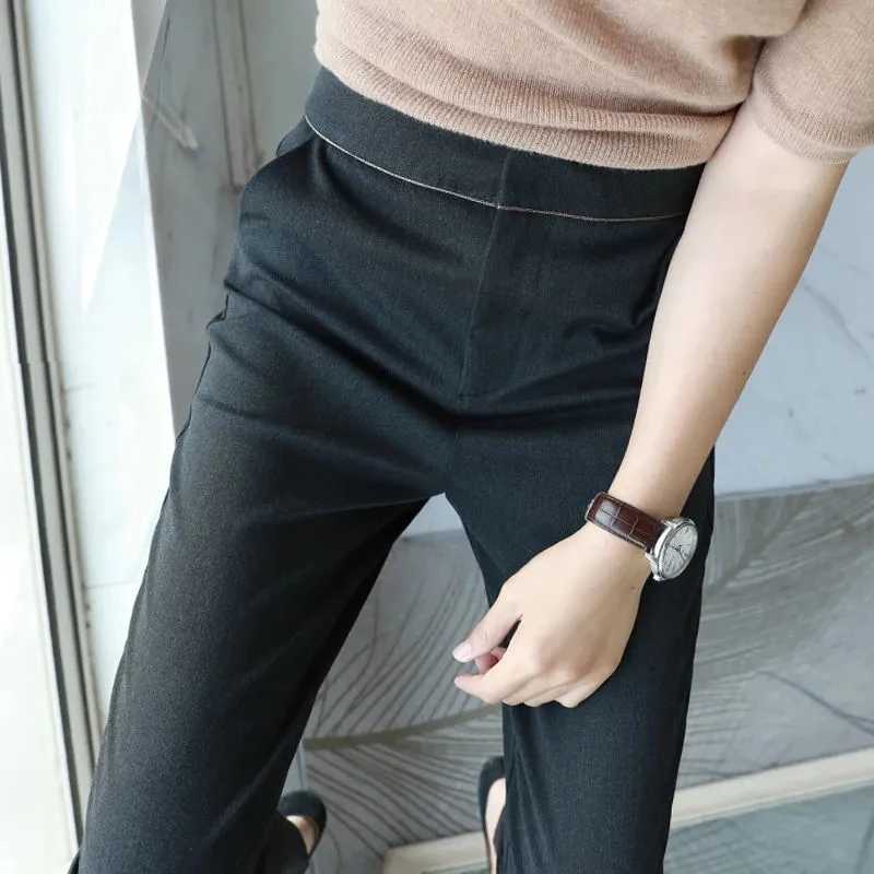 Women's Capris Women's Leggings Pants Women Elegant Solid Pencil Pants High Waist Pant For Women Casual Streetwear Woman Trousers Office W