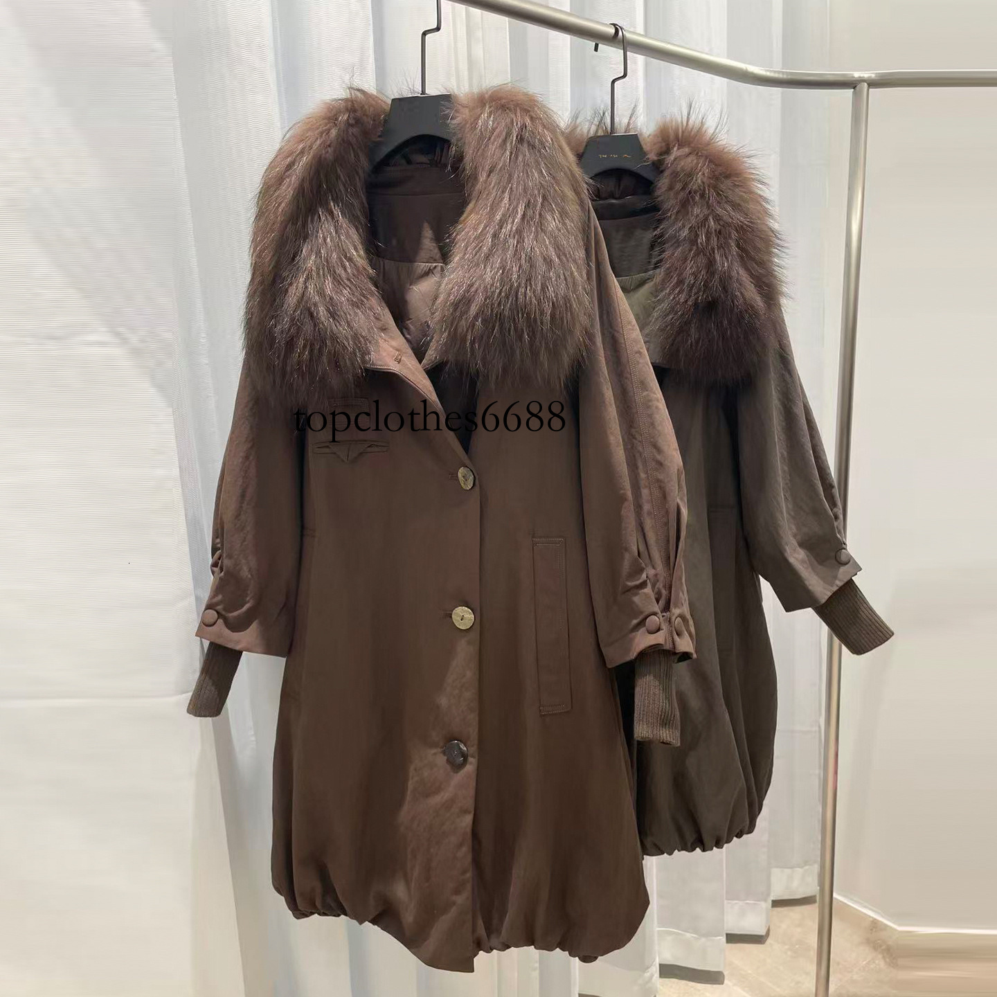 2026 Autumn/Winter New Style Parka Down Jacket with Raccoon Fur Collar, Women's Long Over-the-Knee Loose Fit Thickened Fashion Coat