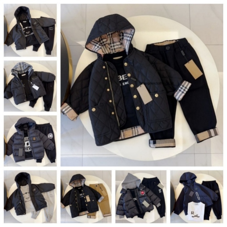 Kids Designer Clothes: Cozy Children's Outfit Set - Warm Coat, Soft Sweater & Durable Pants, Perfect for Active Play A247