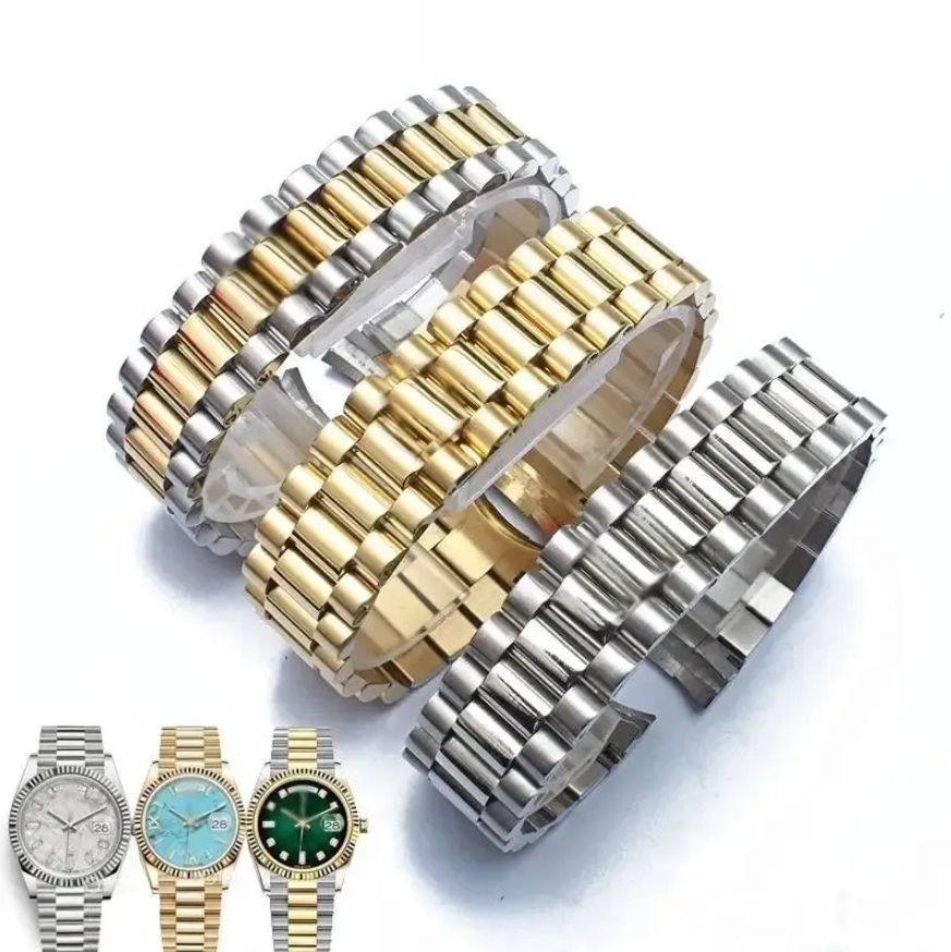 Brand Watch Bands Designer Strap Luxury Removable Bracelet 313L Stainless Steel Solid Curved 13mm 17mm 19mm 20mm 21mm For Designer Watch Accessories