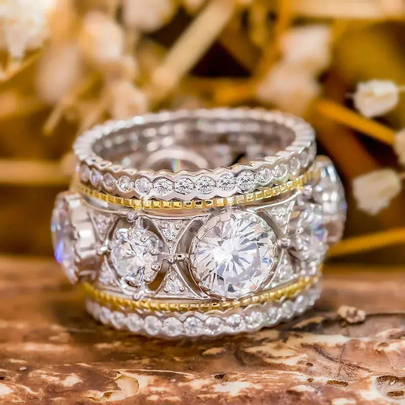 llection Ring Sets & Multi-Piece Combination Finger Rings Cao Shi dainty ultra thin minimalist stack bands Temu's New Hot Selling Two Tone F