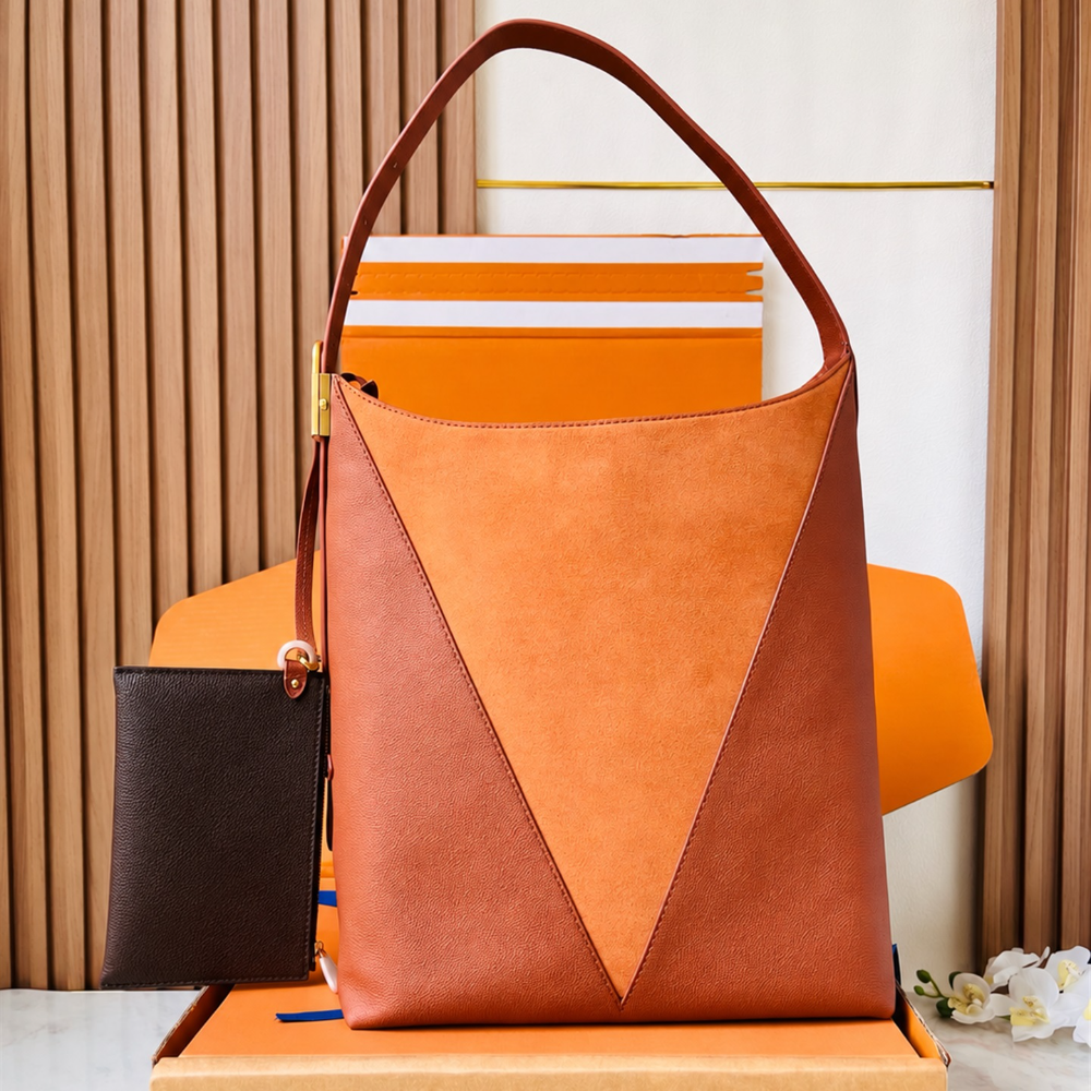 V-Panel Hobo Shoulder Bag Calfskin Suede Leather Large Capacity Elegant for Work Travel Top-Tier Designer New Arrival