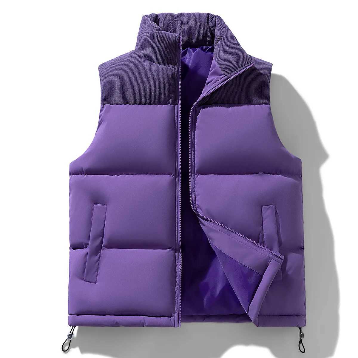 Fall/Winter Men's Vests 2026 New Color-Blocked Thickened Warm Vest for Men /Green Stand Collar Casual Slim-Fit Men's VestS-5XLW261017