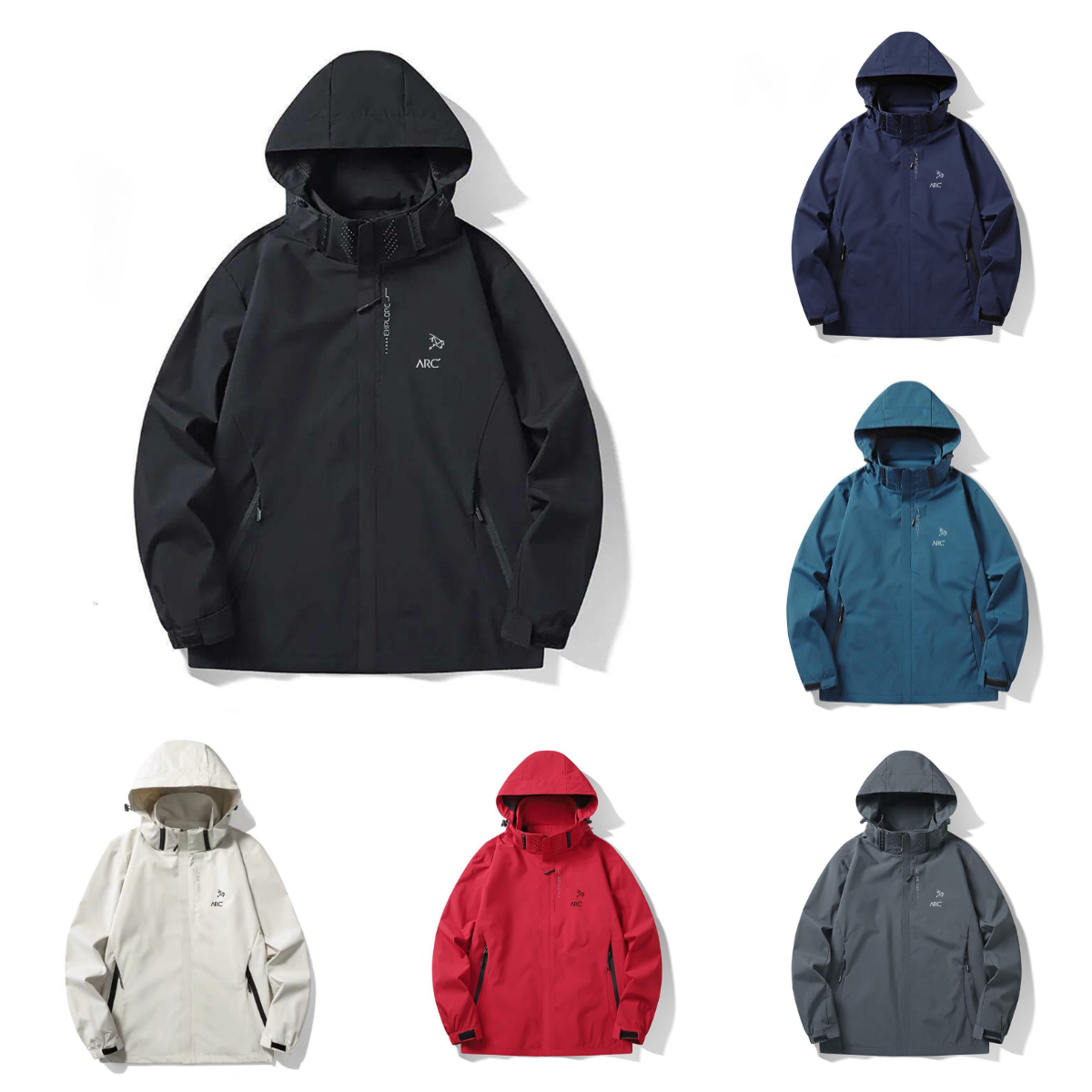 Mens Jacket Men Jacket Zipper Waterproof Jackets Hoodie Layer Outdoor Jackets For Sports Men Women Male Casual Lightweight Hiking S-4XL, AR88