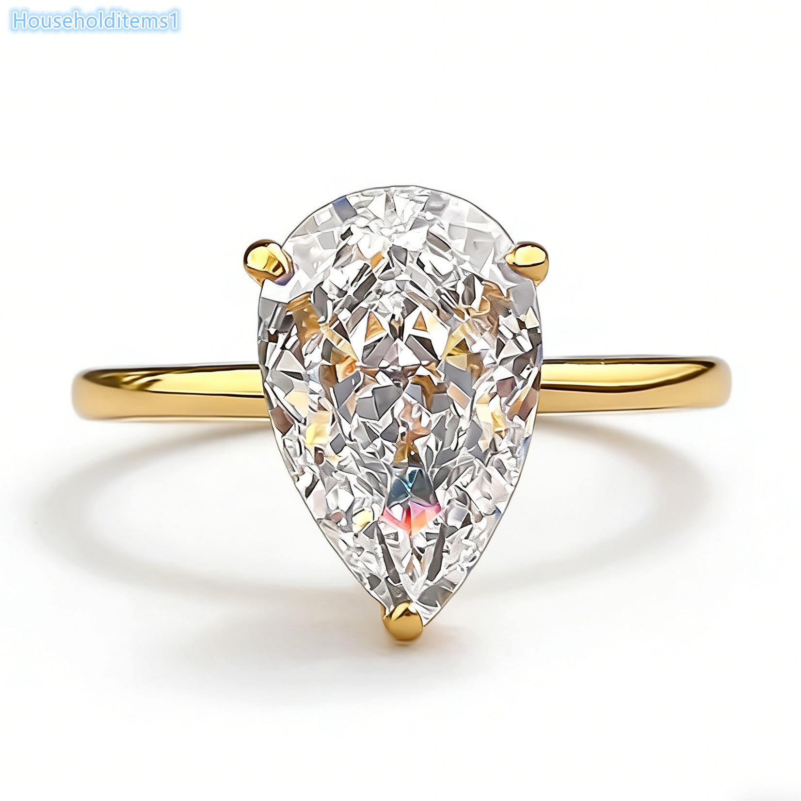 Luxury Women 925 Sterling Silver Pear Cut 7*11mm 5A diamondia Ring Engagement Wedding Iced Out Diamond Rings Jewelry Wholesale