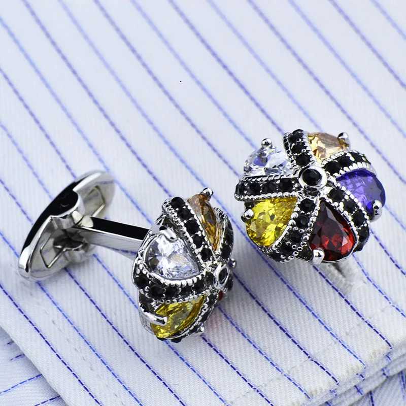 Shirt Cuff Luxury Links FLEXFIL Cufflinks for Men's Brand Cuff Buttons Cuff Links Gemelos High Quality Round Wedding Abotoaduras JewelryW261017