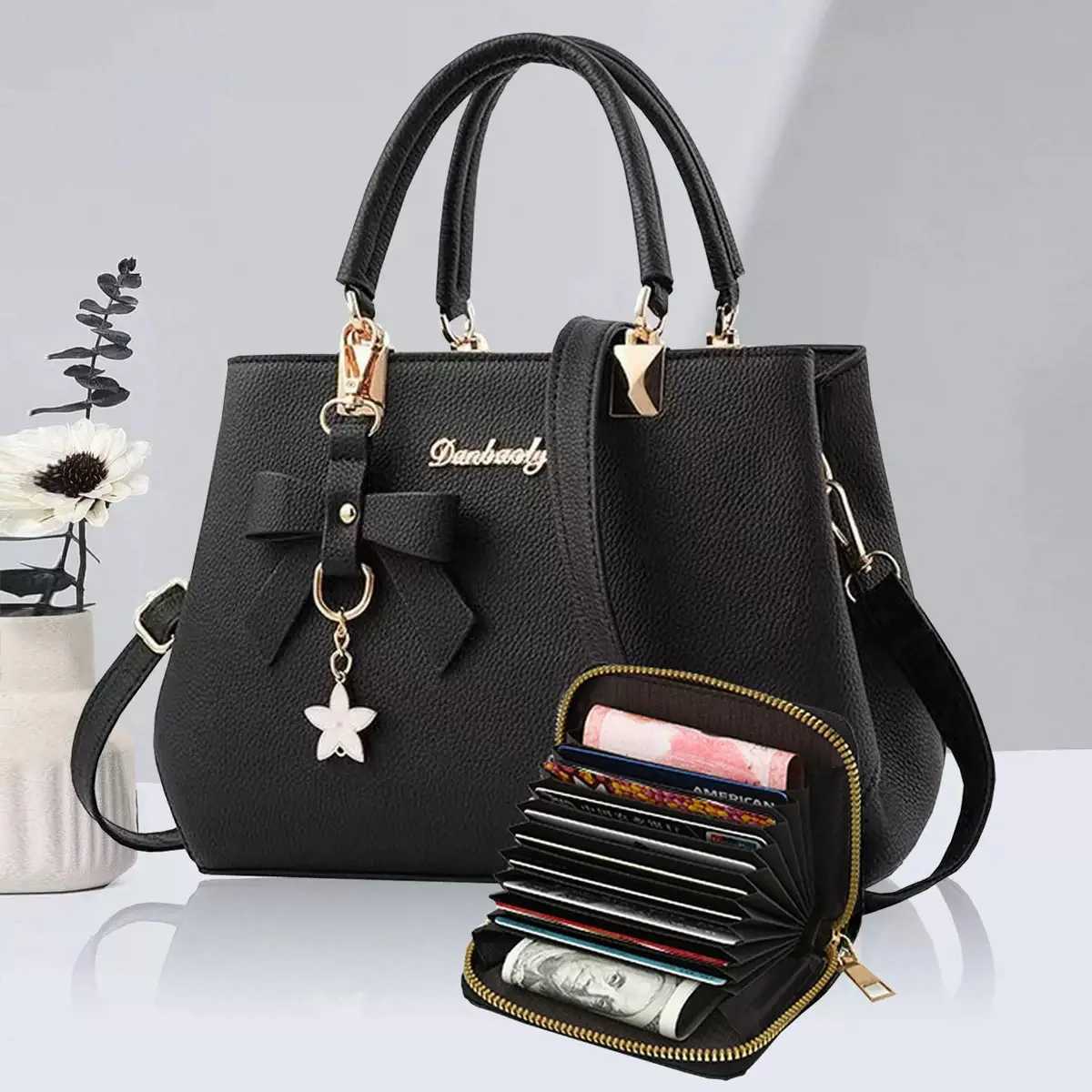 Cross Body New Korean version trendy autumn and winter bow women's bag portable shoulder bag messenger bag killer bag mother bag large capa H26