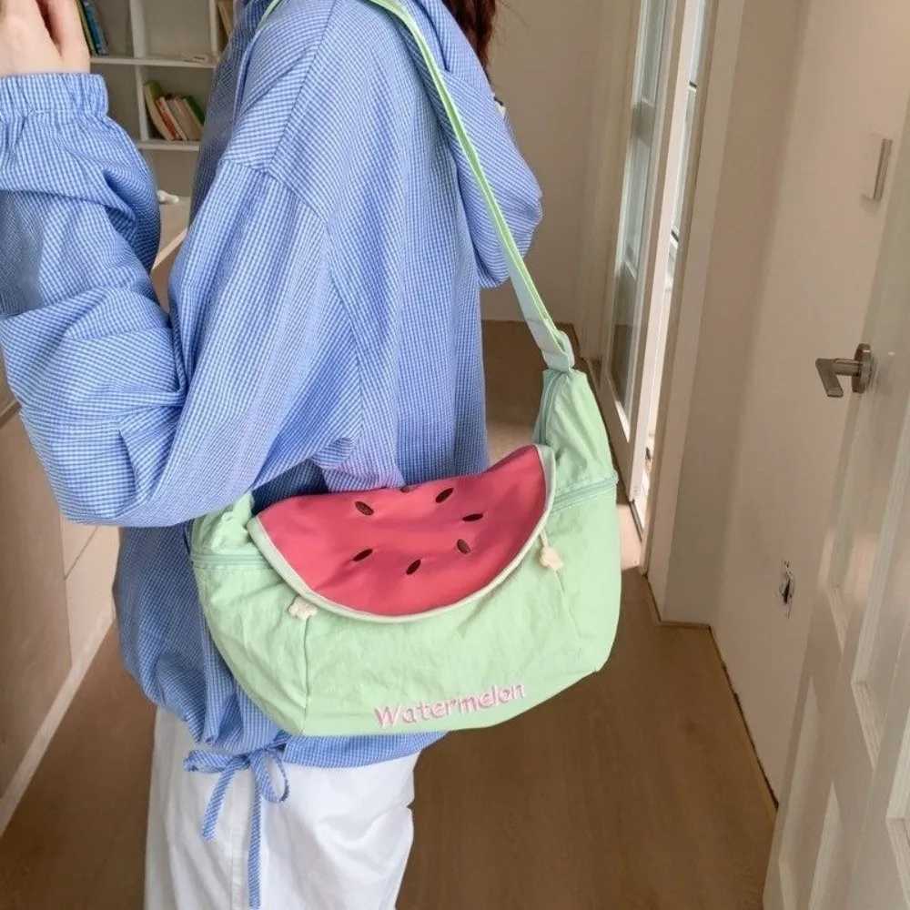 Shoulder Bags Cute Fresh Fruit Dumpling Bag Fruit-shaped Large Capacity Crossbody Bag Guava Watermelon Pattern Korean Style Shoulder Bag Women H2610