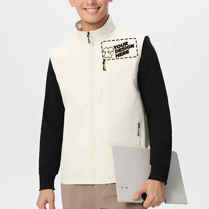 Stand Men's Vests Lightweight 500g Collar Vest Free T800 Windproof Shell With Plush Thermal Lining For Outdoor SportsW261017