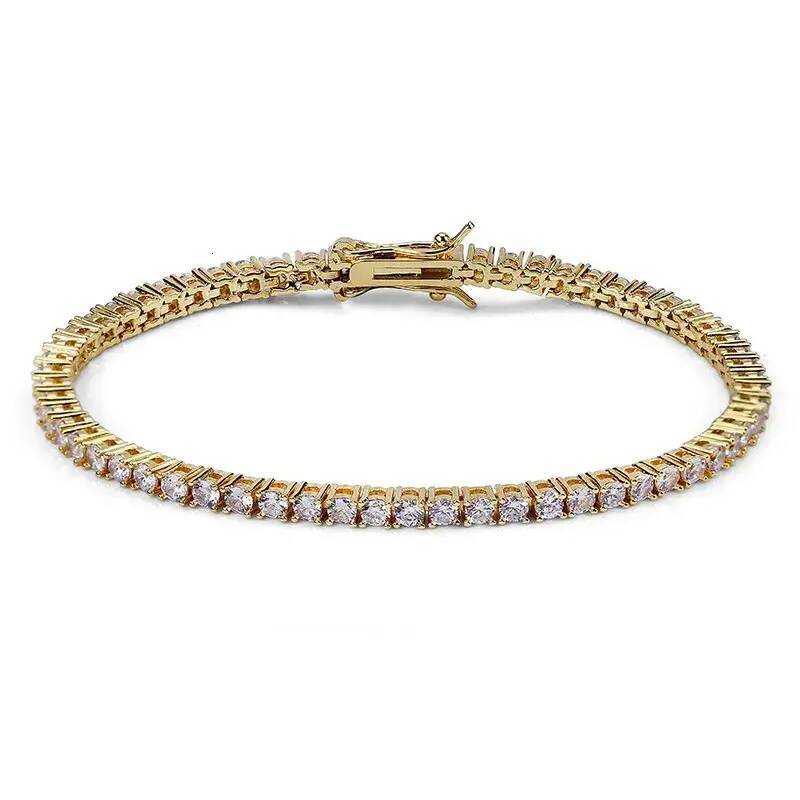 Jewelry Rock Chains Hip Hop Tide Men's bracelet Zircon Microencased 3Mm Bracelet Tennis Bracelets For Men And Women Iced Out Jewelr