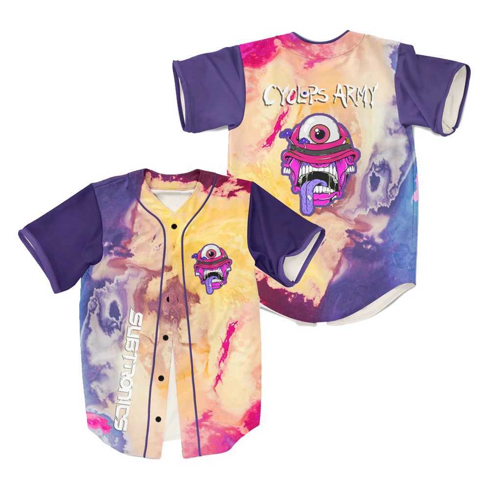 Army Men's T-Shirts Subtronics Cyclops Merch Baseball V-Neck Short Sleeve Button-Down Shirts Women Men Streetwear TopsW261017