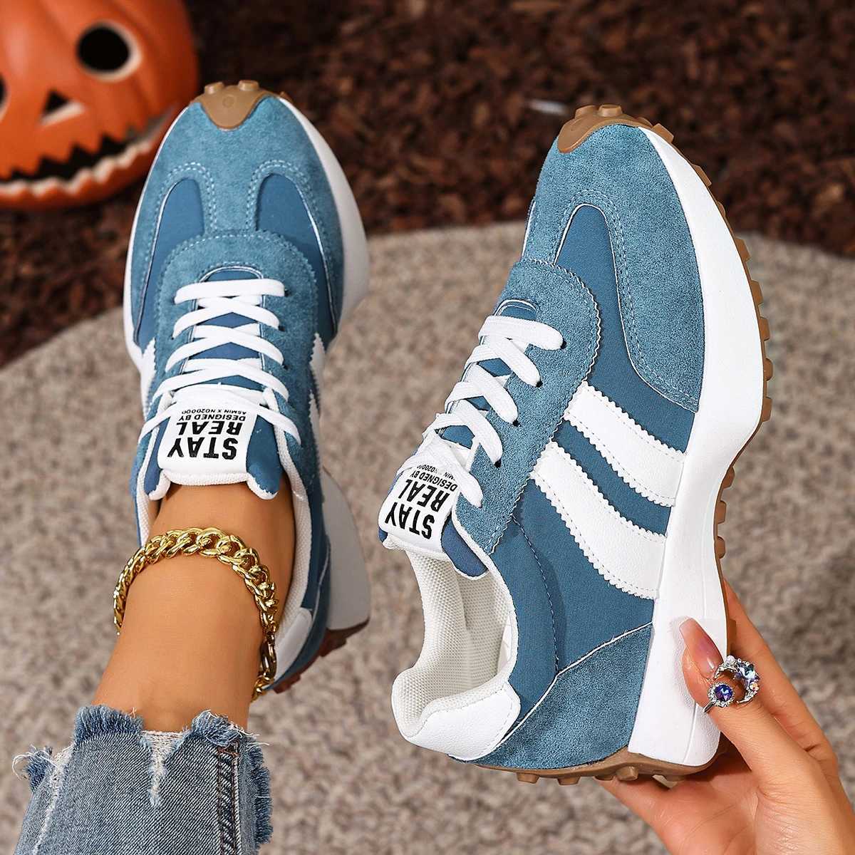 Casual Shoes Women Sneakers Casual Flat Bottom Round Toe Sports Shoes Spring Autumn Sneakers Women Fashionable Designer Shoes Women H261016