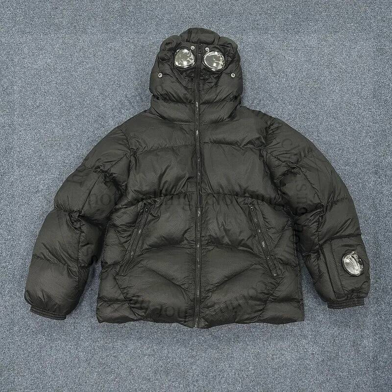 Cmap Hooded Puffer Down Jacket Built In Goggles Lightweight Quilted Winter Coat Warm Windproof Outerwear For Casual Outdoor S XL 378