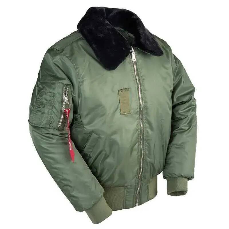 Men Short Jacket Winter Vintage B15 Bomber Flight Us Air Force outerwear Pilot Streetwear Coats Military Hip Hop Tactical Army For Fur Cropped