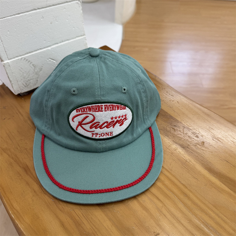 Korean niche trendy brand new hiphop flatbrim baseball women with letter embroidery casual softtop duckbill cap for street style