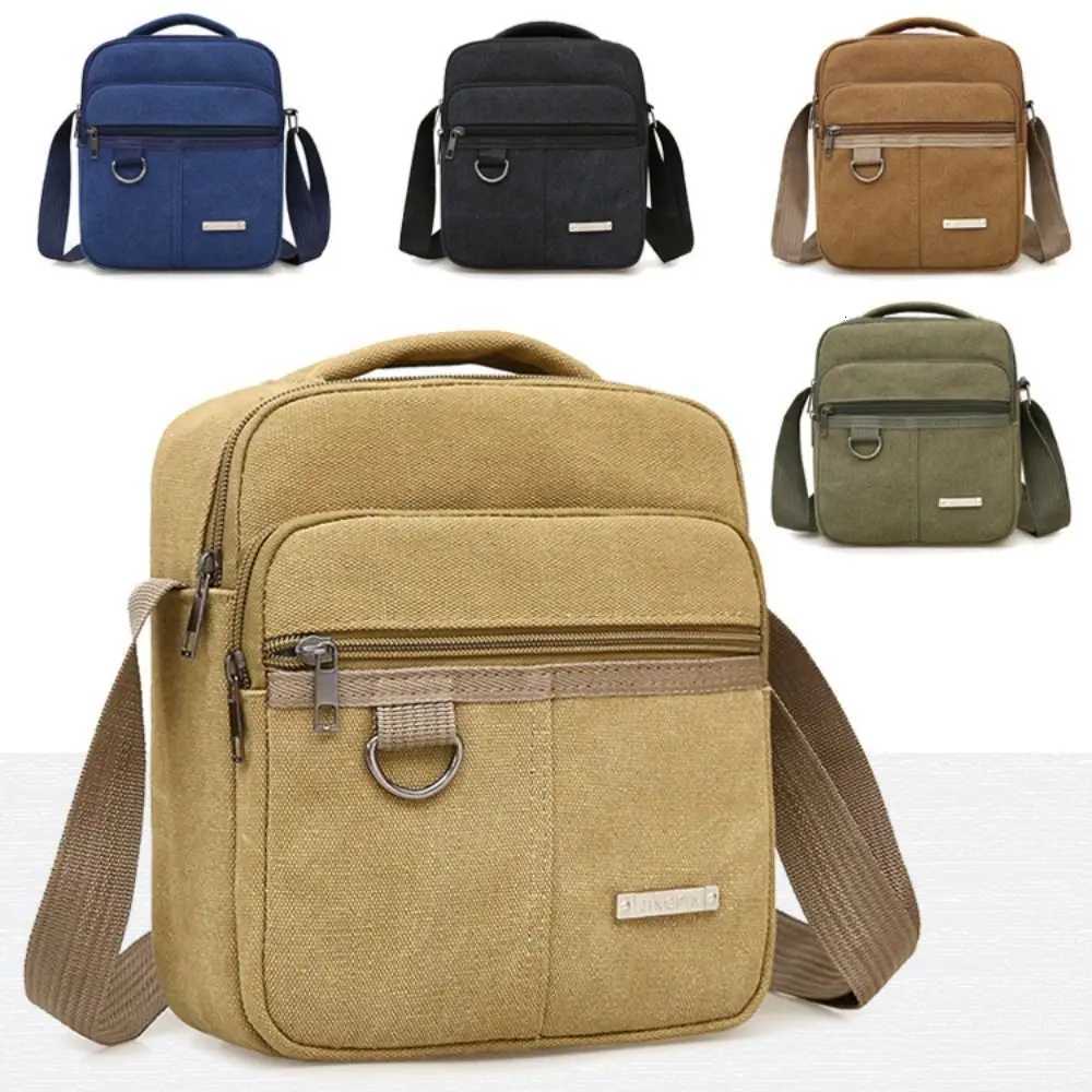 Cross Body Multifunctional Canvas Men's Bag Casual Black Blue Green Khaki Large Capacity Shoulder Messenger Bags Crossbody Bag Men Women H26101