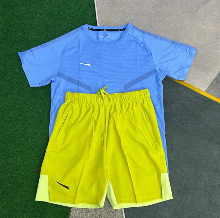Men swear set Tracksuit AA Summer Mens Tracksuits Tech Set Quick Drying Breathable Loose Sports Fitness Running Set Casual Short Sleeved Shorts Spor