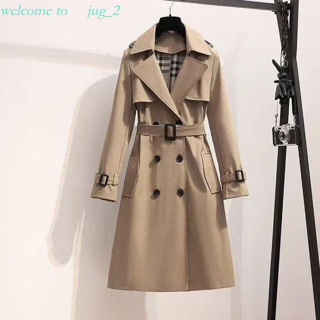 Bur berries Outerwear & Coats European Long trench jacket women's coat casual slimming Spring and Autumn new classic long double-row slim Women