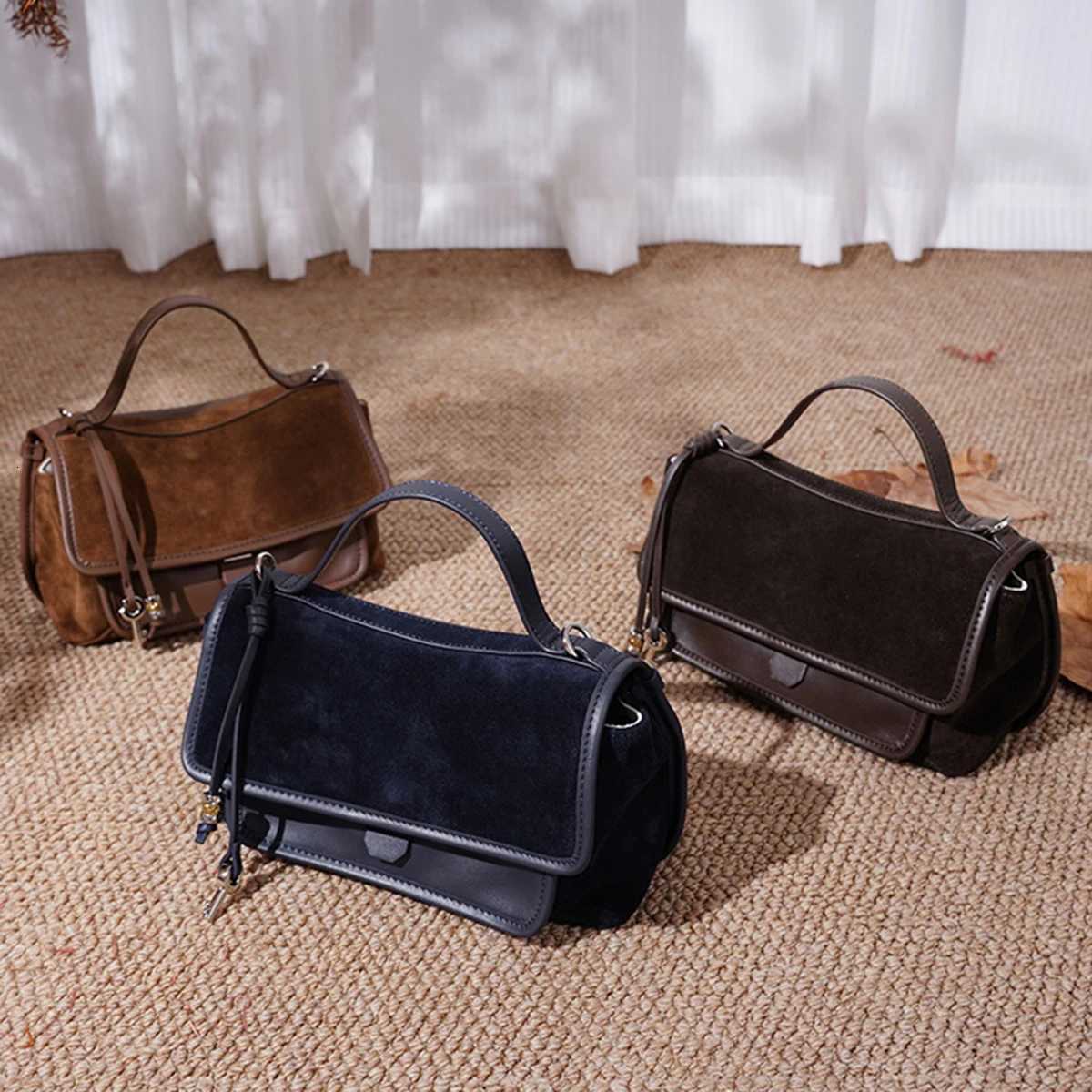 Evening Bags New Top-grain Cowhide Women's Handbag Premium Light Commuter Crossbody Bag Genuine Leather Classic Shoulder Bag H261016