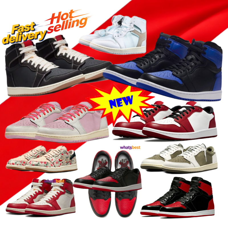 Basketball Shoes 1s High OG Men shoe Royal Banned 1 FlightClub 1s Alaska Shoe Shy Pink Pack Sail Wholesale Men Women Shoe With Box Sneakers Triple B