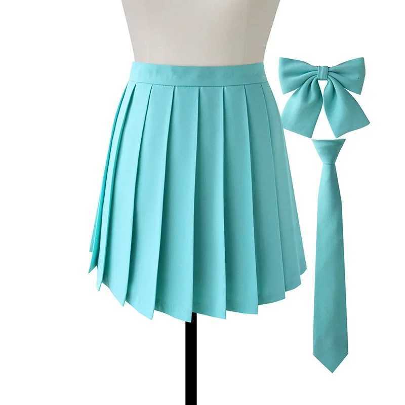 With Skirts High Waist Skirt Bowtie Ladies Summer Women A Line Harajuku Korean Black Mini Pleated Skirt For School Uniform W261017