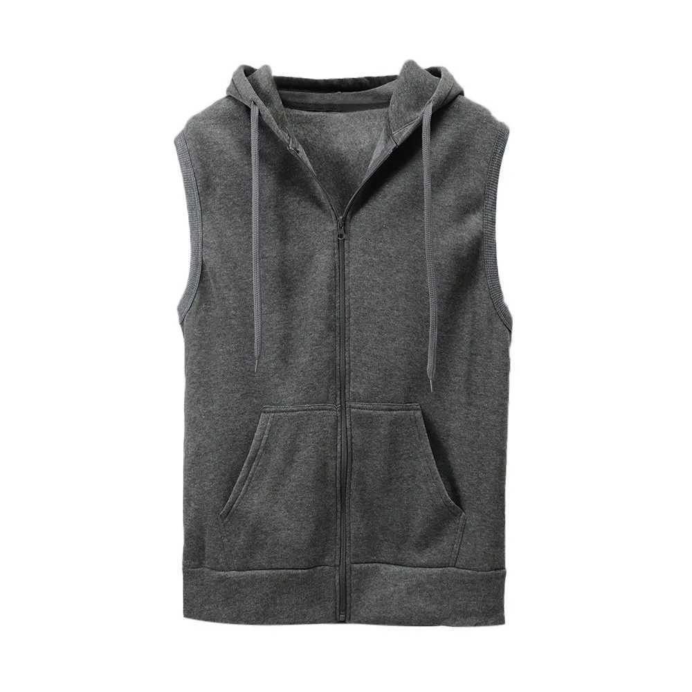 Vest Men's Vests Sleeveless Solid Coat Fashion Men Blouse Slim Jacket Hooded Tops Shirt Men'S Coats Jackets Light Jackets For TeensW261017