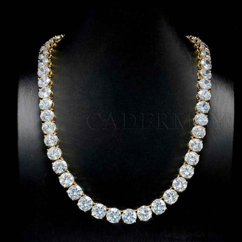 Cadermay 10mm D VVS Moissanite Diamond Iced Out Rapper Jewelry Personal Fashion Pendant Necklace Link Chain