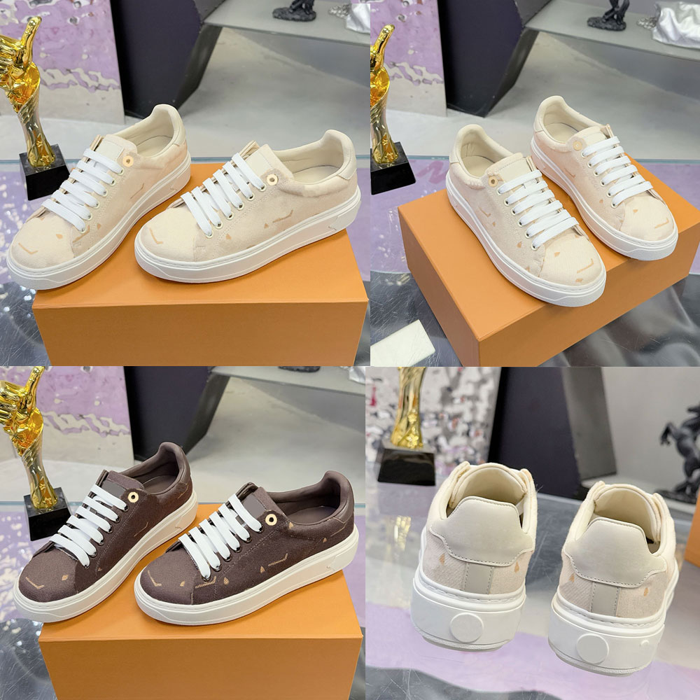 Time Out Sneaker Womens Designer Soft Leather Sneakers Upper Printed Signature Logo Running Casual Sneaker Fashion Brand Sports Shoes Leather Lining