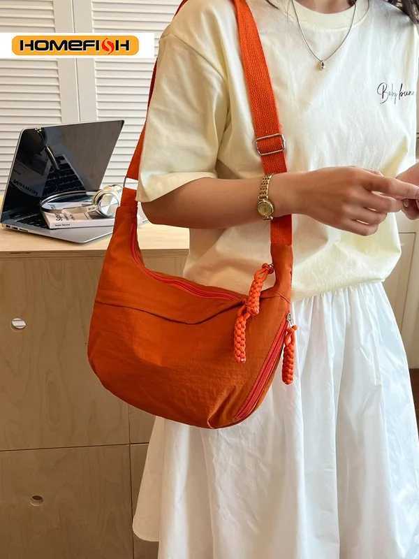 Shoulder Bags HOMEFISH New Fashion Crossbody Bags Korean Simplified Shoulder Bag Large Capacity Sports Hobos Bag Solid Color Dumpling Bag H261016