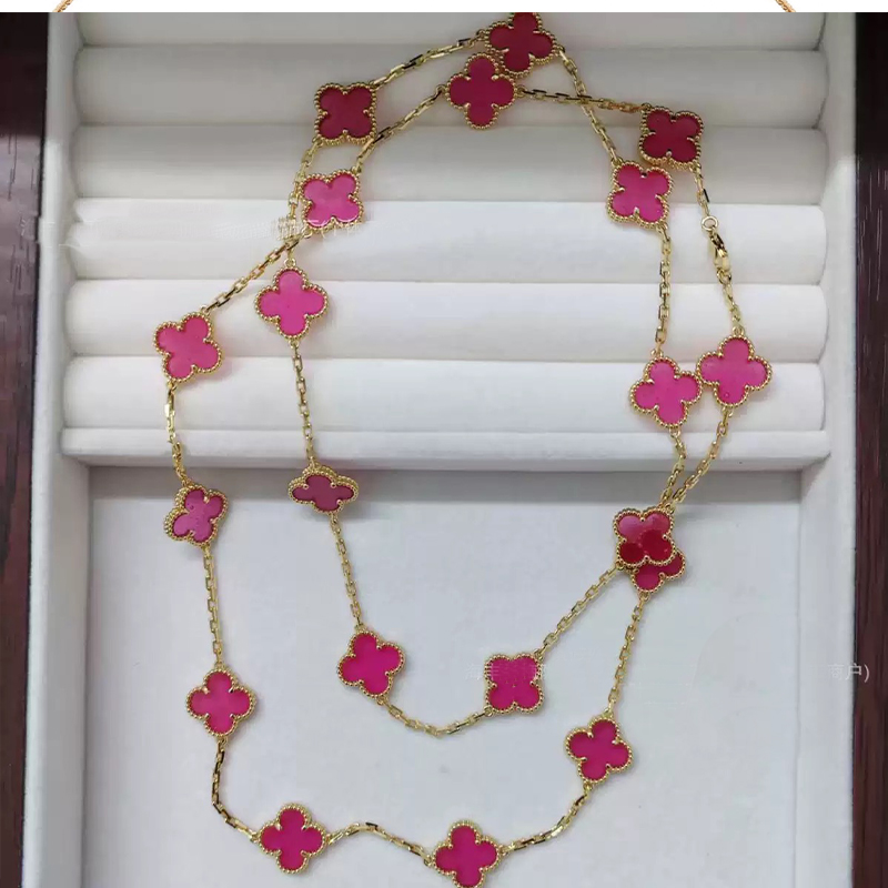 2026 new Flower Necklace Agate V Gold Pink bubbles Necklace Clover Necklace 20 Flowers Chain wedding luxury necklaces designer jewelry Pendant Neckl
