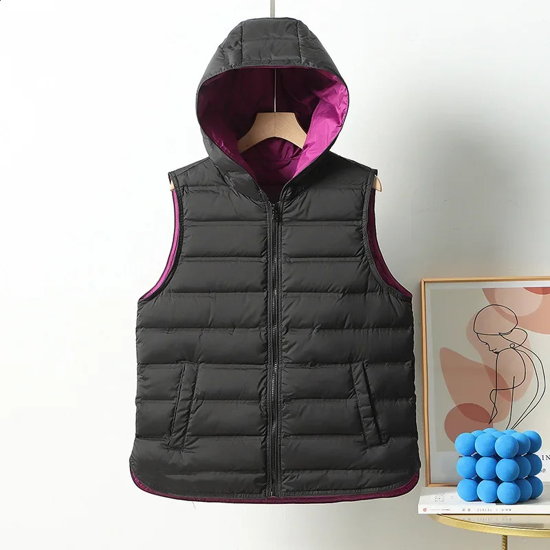 Ultra Light Down Vest for Women Seamless Winter Outwear White Duck Down Short Coats Lightweight Sleeveless Jacket Women VT-303 261013
