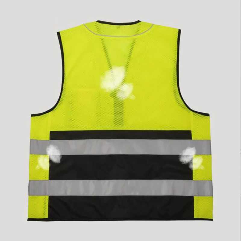 Work Men's Yellow Vests Fluorescent Vest Hi Vis Vest Workwear Breathable Mesh Working VestW261017