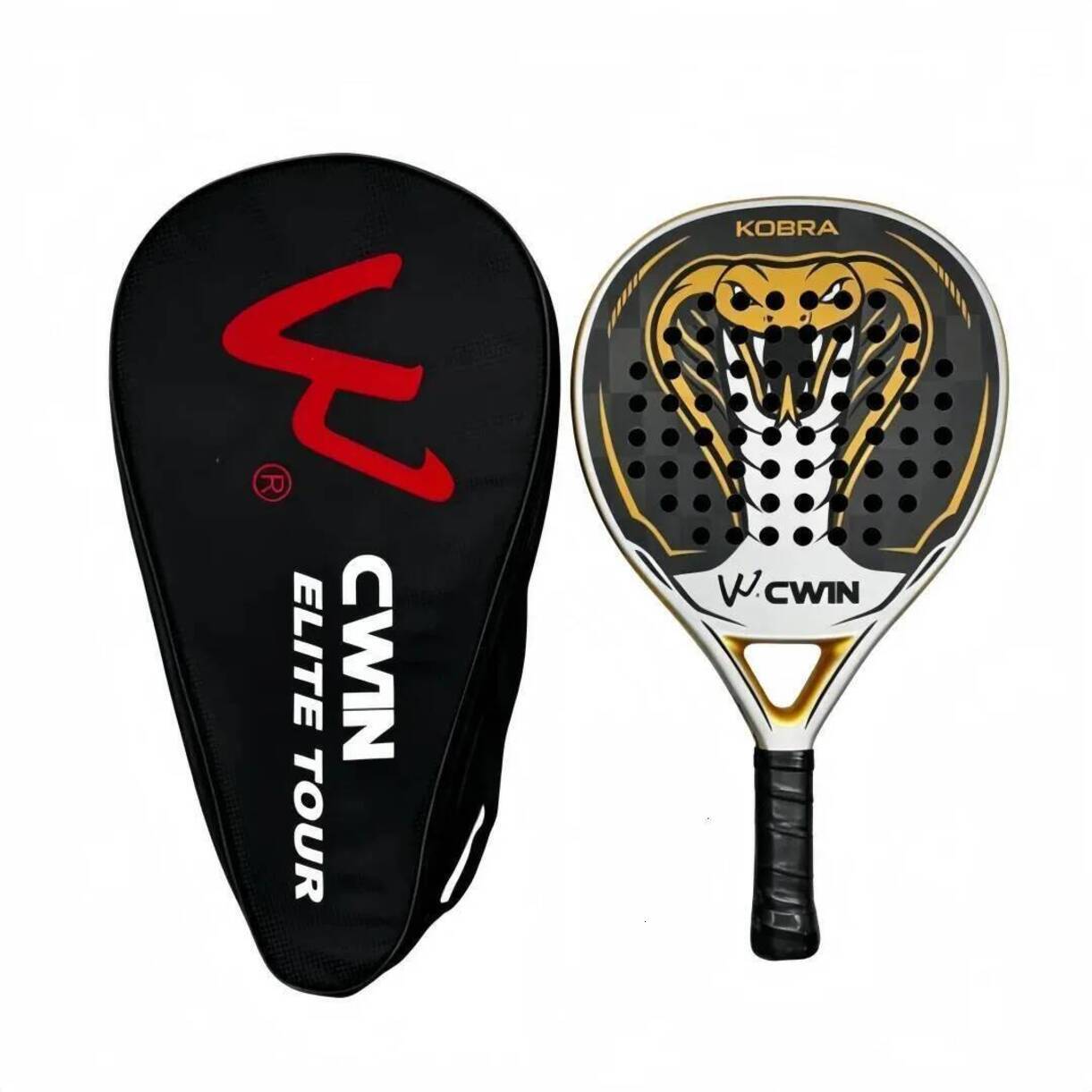 Multi-Piece Tennis Racket Matching Kits KOBRA 24K Carbon full graphite professional tournament racquets Fiber Padel Lightweight * 38Mm Thick Pro Pad