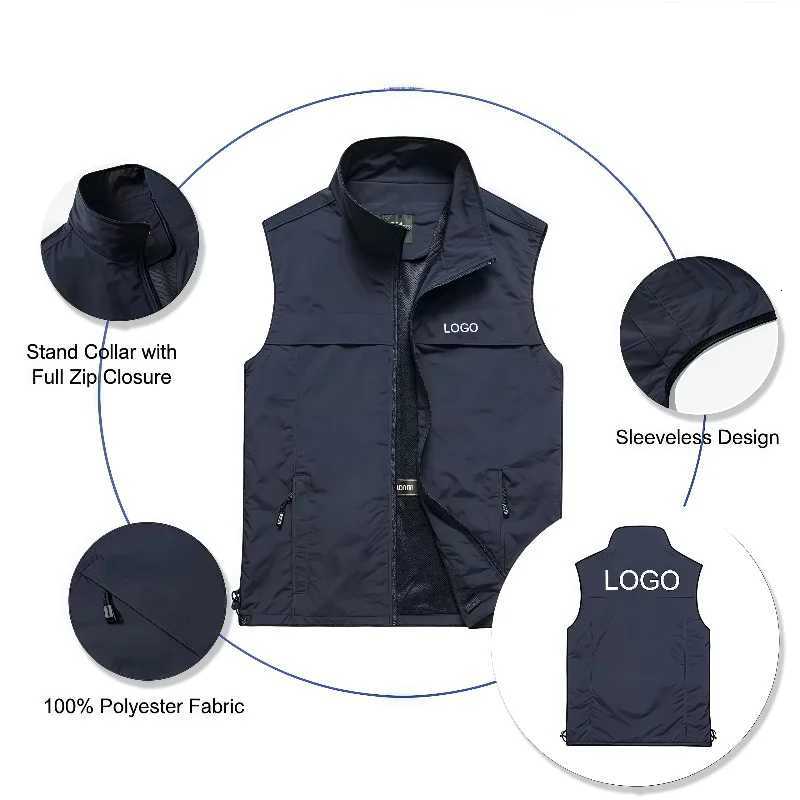 Solid Men's Vests 2026 Men's Color Fishing Vests Casual Lightweight Vests Mens Summer SLeeveless Jacket for Hiking Utility Safari VestW261