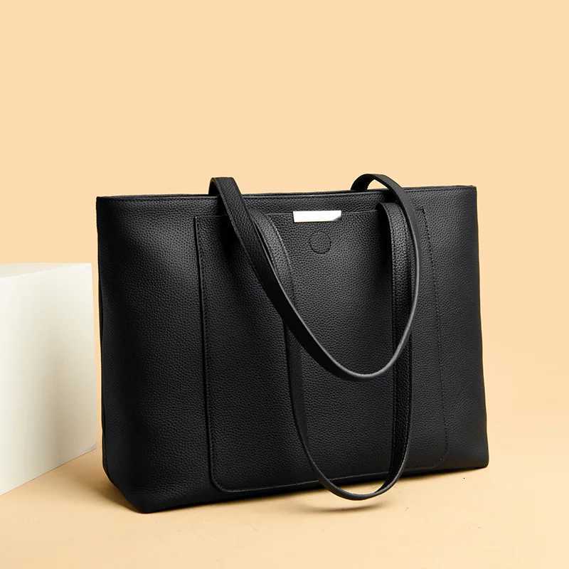 Evening Bags High Quality Genuine Leather Handbag Casual Large Capacity Tote Bag Women Fashion Cow Leather Large Size Underarm Shoulder Bag H261016