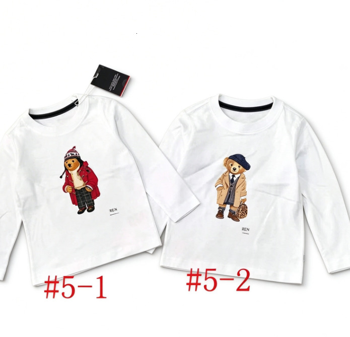 Trendy Japanese Style Kids Cotton Long Sleeve T-Shirt, Crew Neck Boys Girls Casual Top, Solid & Cartoon Print Basic Undershirt for Autumn Children C