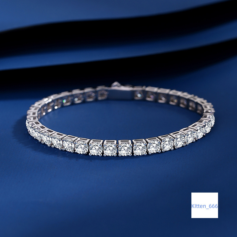 S925 Sterling Silver Moissanite D Color Tennis Bracelet for Men and Women 2.5M3M4M5M Cross-Border Hot Sale Product Fashion
