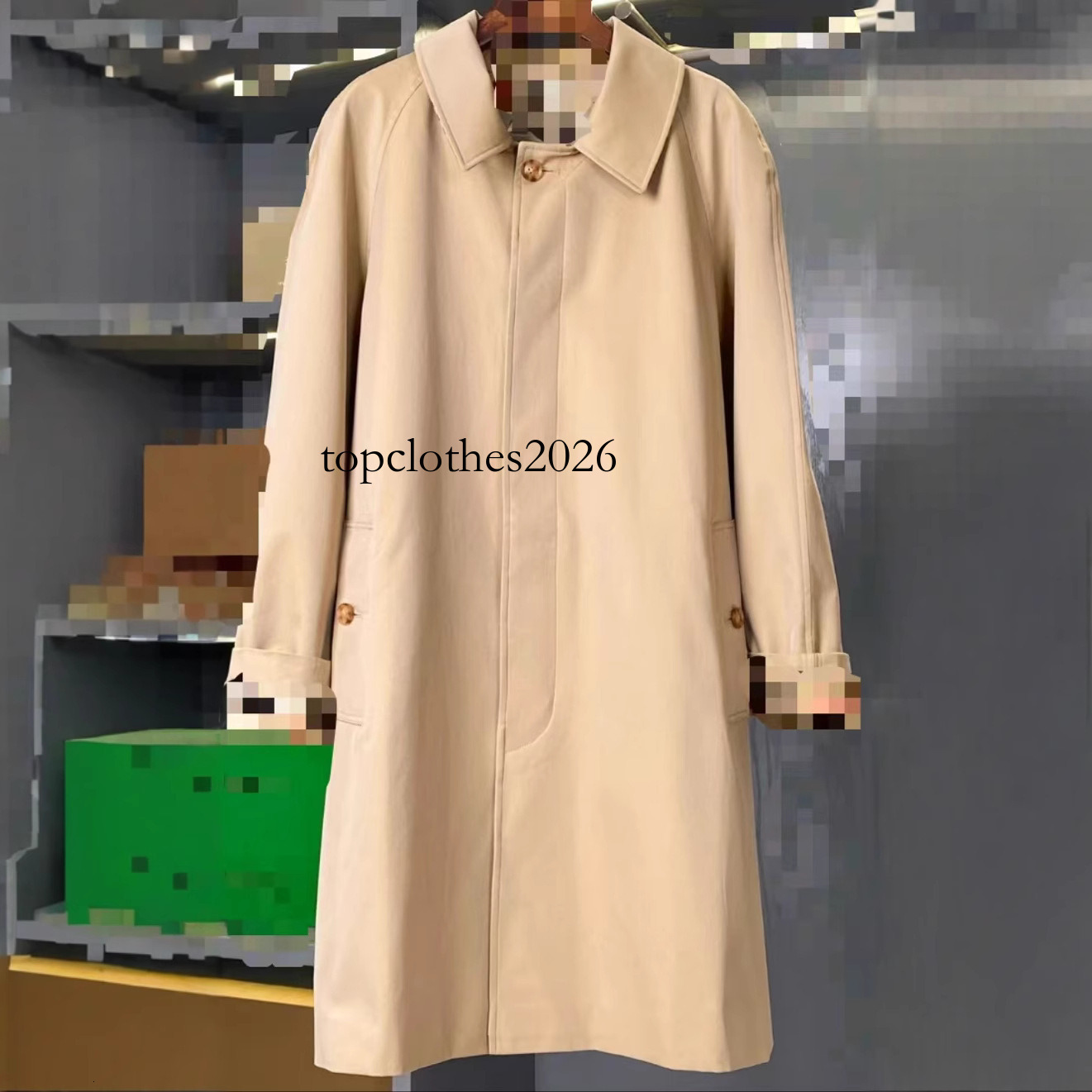 2024 Spring New Luxury European Style Simple Single-Breasted Camden Design Lightweight Drop-Shoulder Men's Trench Coat