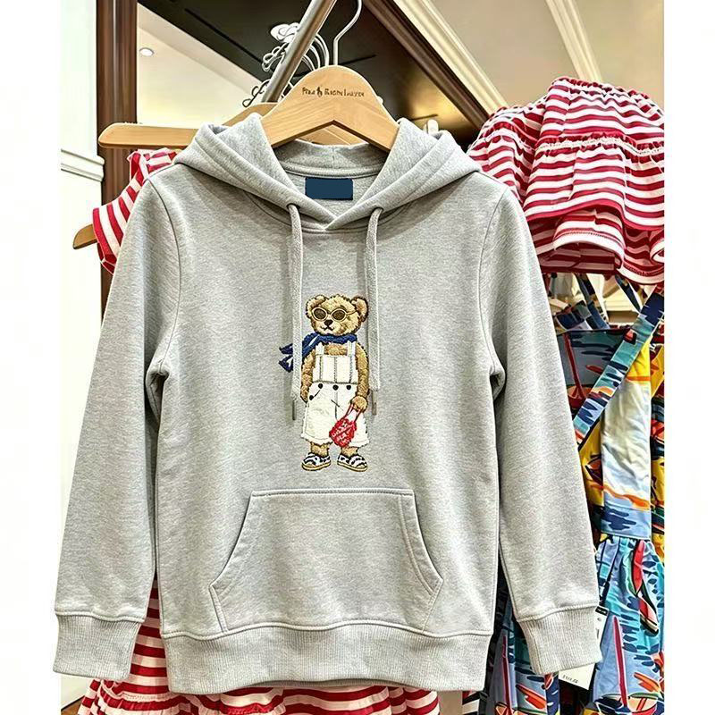 Unisex Round Neck Long Sleeve Sweatshirt, Cartoon Sailor Bear Print Casual Warm Fleece Pullover