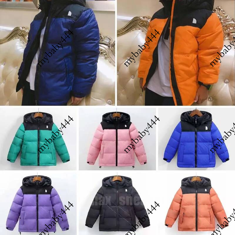 Kids children Coat NF designer 2023 winter Jacket boys girls outdoor Down hooded Warm Parka Black Puffer Jackets Letter Print Clothing Outwear Windb