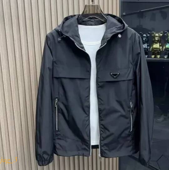 men pradmen jacket classic casual brand jacket shirt Double woven material oversized Bomber jackets Arm pocket decoration asian size inverted spring