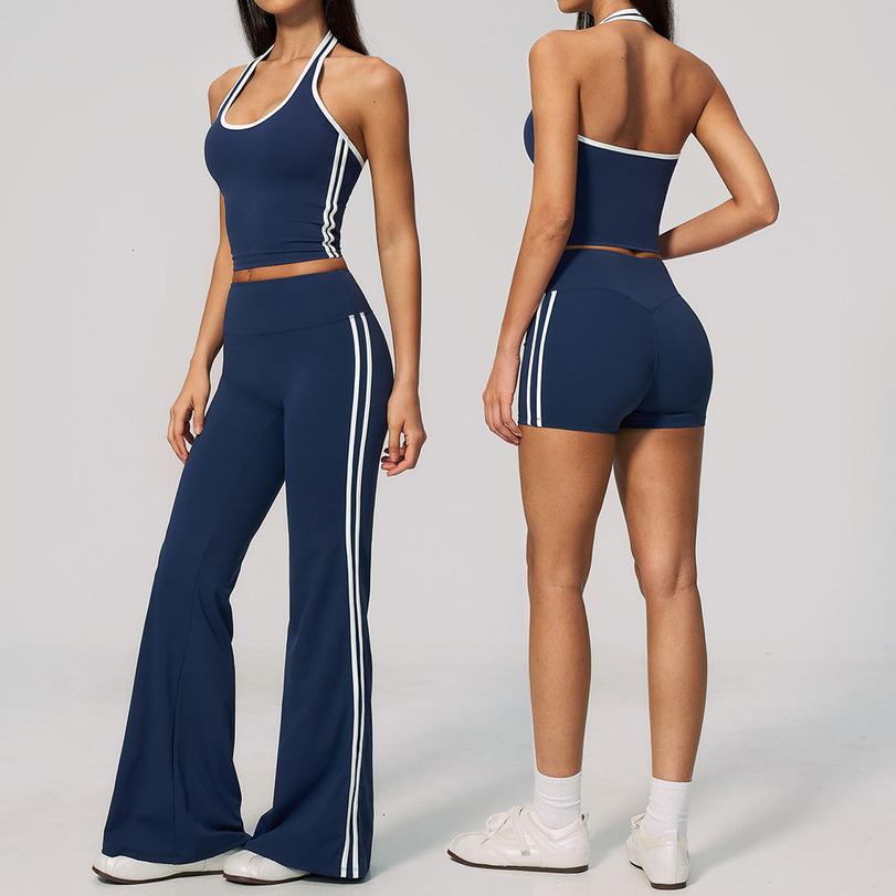 2026 2 Pieces Workout Women Outfits Athletic outdoor Wear Shockproof Halter Sports Bra High Waist Butt Lift Yoga Pants Fitness Suit Free Shipping 11