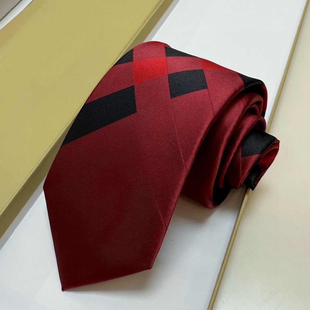 YYBB 2026 Men's Designer Silk Tie - Black Checkered Jacquard Knitted, Letter Embellishment & H-shaped Style, Ideal for Business Party Wedding 4