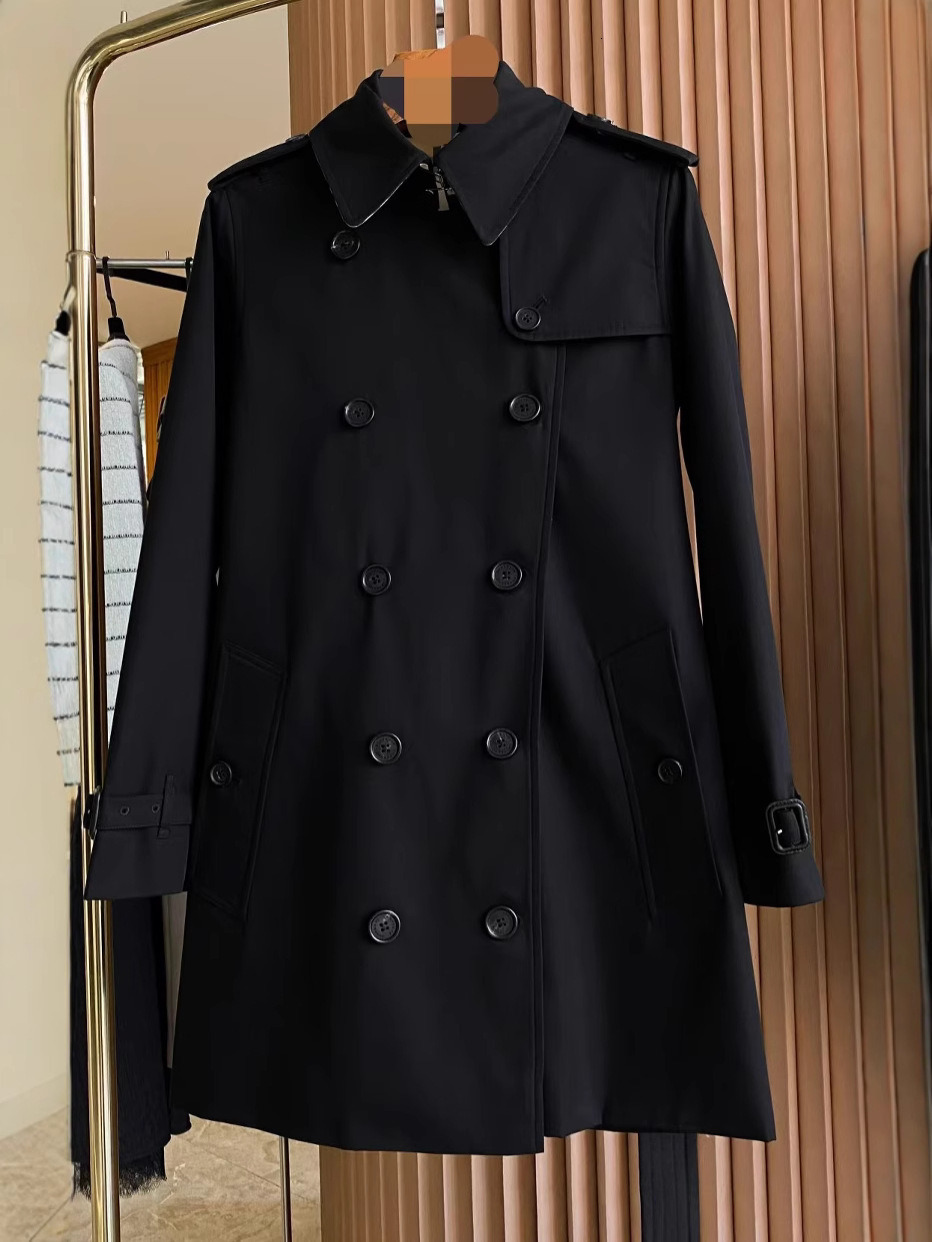 2024 Spring/Autumn New Collection: High-Quality British-Style Outerwear, Gabardine Cotton Windproof and Waterproof Kensington Short Trench Coat