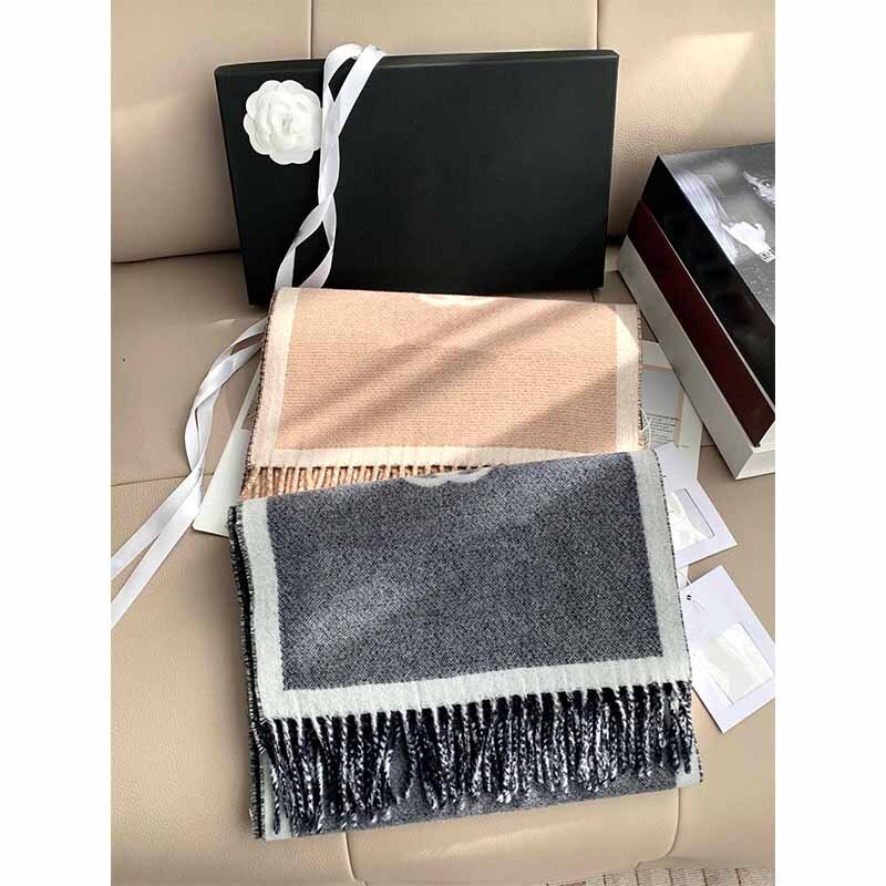 High-End, Elegant Cashmere Double-Sided Scarf, Versatile Winter New Style, Warm Wool Tassel Neck Warmer And Shawl