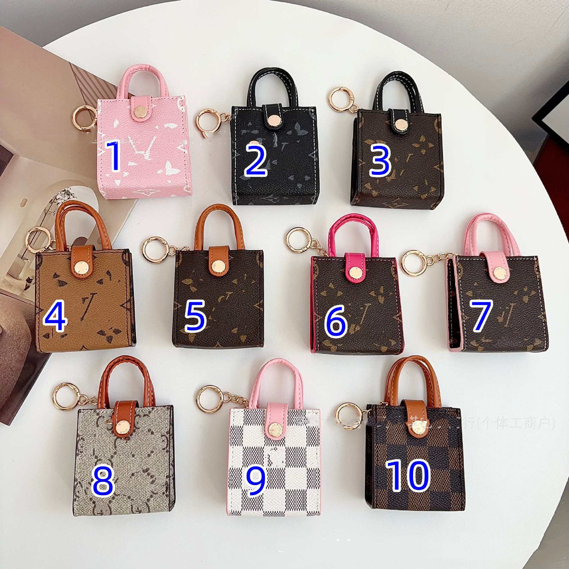 10Colors Designer Zipper Purses Brand Keychains Money Mini Women Mens Key Chain Ring Credit Card Holder Vintage Small Coin Purse Bag Charms KEY POUC