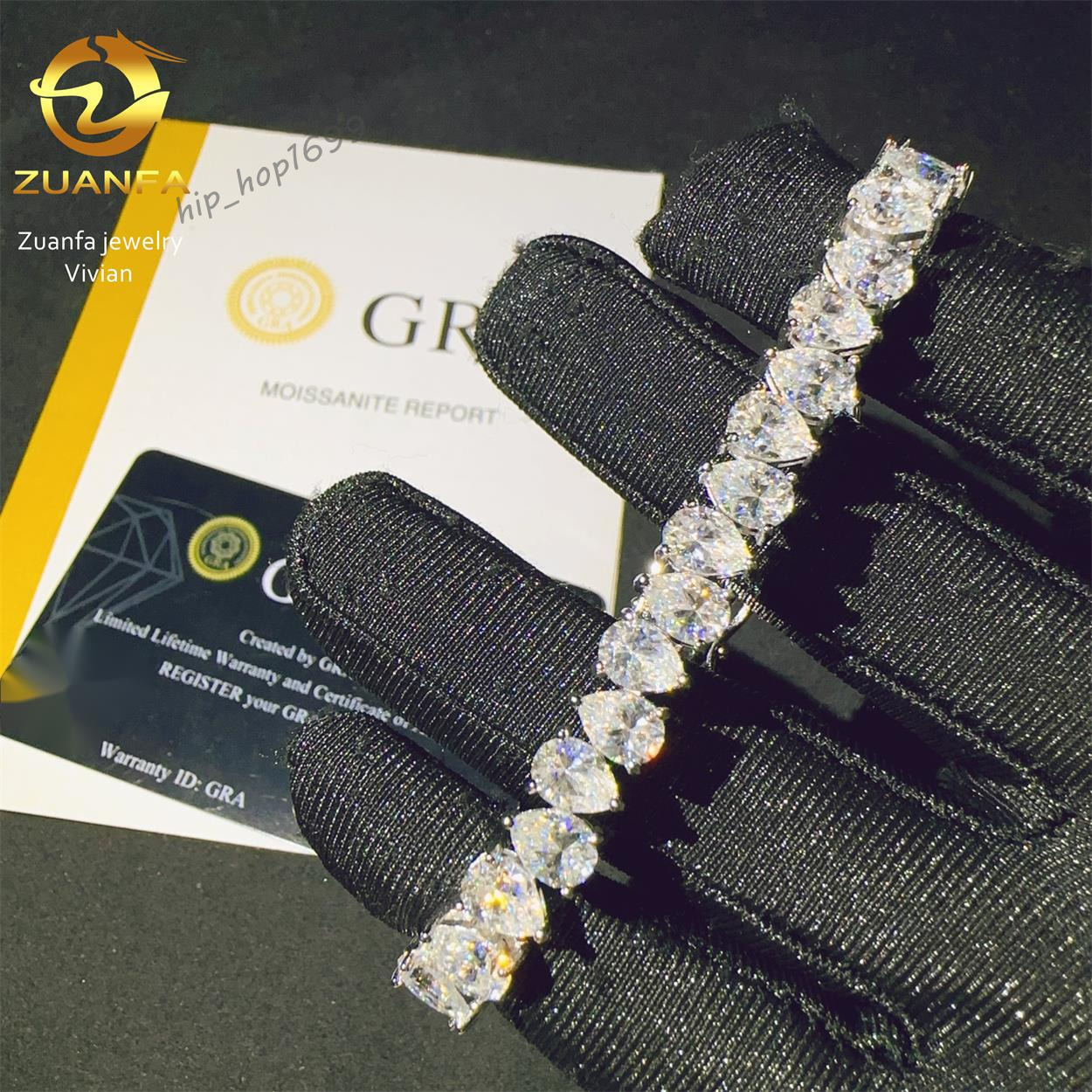 Hip Hop Jewelry Pass Diamond Tester 5MM Tennis Bracelet 925 Silver VVS Moissanite Diamond Bracelet Women