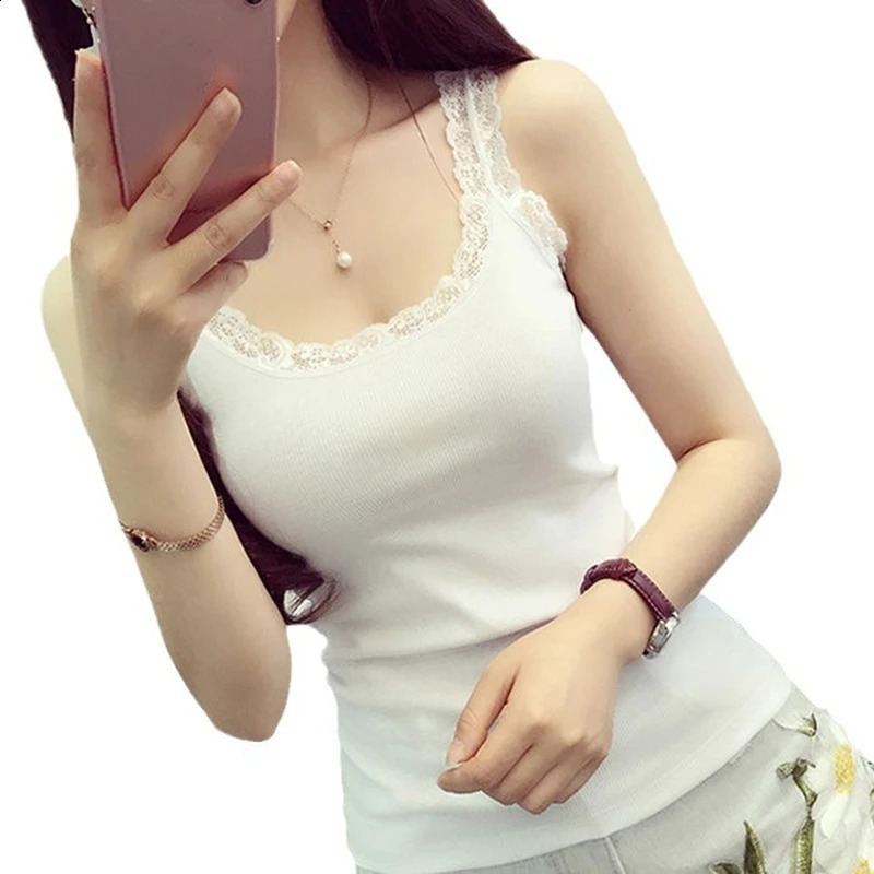 Black Tops Summer Sleeveles Tank Top With Lace Red Inside Wear Camisoles Loose Underwear Womens Clothing Vest 261016
