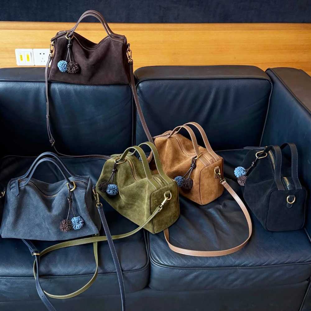Evening Bags Vintage Matte Cowhide Women Handbags New Boston Crossbody Bags Fall Winter Versatile Casual Tote Shoulder Bag for Daily Commute H261016