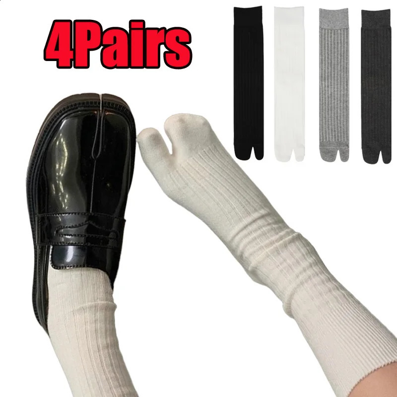 24 Pairs Tabi Socks Woman Cotton Solid Color Split Toe Simple Comfortable Mid Tube Japanese Kimono TwoToed Finger 261017